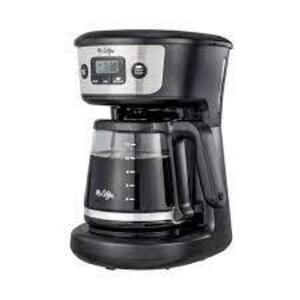 DESCRIPTION: (1) PROGRAMMABLE COFFEE MAKER BRAND/MODEL: MR. COFFEE INFORMATION: BLACK RETAIL$: $10.00 EA SIZE: 12 CUP QTY: 1