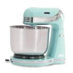 DESCRIPTION: (1) EVERYDAY STAND MIXER, ELECTRONIC BRAND/MODEL: DASH INFORMATION: BLUE/GREEN RETAIL$: $79.99 EA SIZE: 6 SPEED QTY: 1