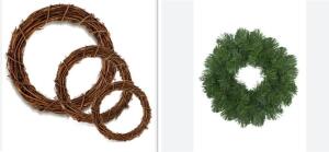 DESCRIPTION: (4) HOLIDAY WREATHS BRAND/MODEL: NORTHLIGHT INFORMATION: 2 GREEN ONES, 2 BROWN ONES RETAIL$: $60.00 TOTAL QTY: 4