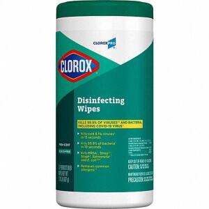 DESCRIPTION: (6) DISINFECTANT WIPES BRAND/MODEL: CLOROX #22D015 RETAIL$: $67.29 TOTAL SIZE: 75 WIPES PER CONTAINER QTY: 6