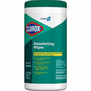 DESCRIPTION: (6) DISINFECTING WIPES BRAND/MODEL: CLOROX #22D015 RETAIL$: $67.29 TOTAL SIZE: 75 WIPES PER CONTAINER QTY: 6