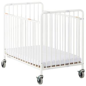 DESCRIPTION (1) FOUNDATION STOWAWAY STEEL FOLDING CRIB BRAND/MODEL 1231090 ADDITIONAL INFORMATION WHITE/OVERSIZED CASTER/RETAILS AT $249.00 SIZE 24" X