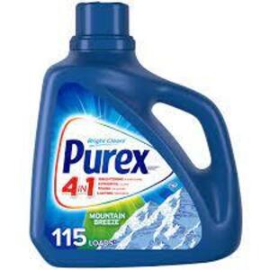 DESCRIPTION: (1) BRIGHT CLEAN LAUNDRY DETERGENT BRAND/MODEL: PUREX INFORMATION: MOUNTAIN BREEZE RETAIL$: $10.00 EA SIZE: 115 LOADS QTY: 1