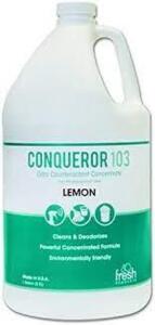 DESCRIPTION: (1) ODOR COUNTERACTANT CONCENTRATE BRAND/MODEL: CONQUEROR 103 INFORMATION: LEMON RETAIL$: $90.00 EA SIZE: 1 GALLON QTY: 1