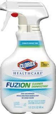 DESCRIPTION: (6) CLEANER DISINFECTANT BRAND/MODEL: CLOROX HEALTHCARE FUZION RETAIL$: $24.88 EA SIZE: 32 OZ QTY: 6