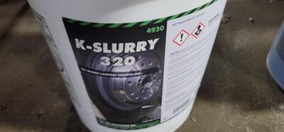 DESCRIPTION: (1) OIL BASED LAPPING COMPOUND BRAND/MODEL: K-SLURRY 320 RETAIL$: $266.47 EA SIZE: 5 GALLON QTY: 1