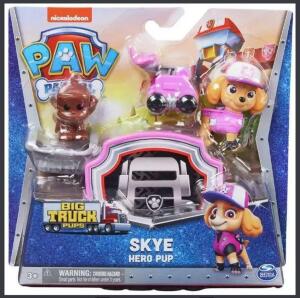 DESCRIPTION: (1) HERO PUP SKYE FIGURE BRAND/MODEL: PAW PATROL INFORMATION: INCLUDES ACCESSORIES RETAIL$: $18.99 QTY: 1