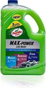 DESCRIPTION: (1) MAX POWER CAR WASH LIQUID BRAND/MODEL: TURTLE WAX RETAIL$: $7.98 EA SIZE: 1 GALLON QTY: 1