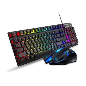 DESCRIPTION: (1) KEYBOARD & MOUSE SET COMBO BRAND/MODEL: FOREV INFORMATION: RGB BACKLIT RETAIL$: $59.99 QTY: 1