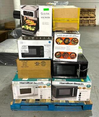 PALLET OF VARIOUS DAMAGED APPLIANCES AS SHOWN