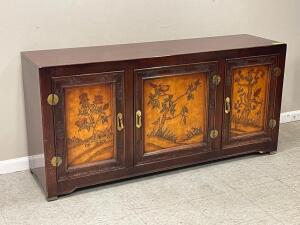 VINTAGE BERNHARDT "SHIBUI" COLLECTION - CHINOISERIE ROSEWOOD SIDE TABLE / BUFFET CABINET