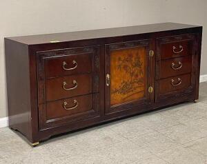 VINTAGE BERNHARDT "SHIBUI" COLLECTION - CHINOISERIE ROSEWOOD DRESSER / CREDENZA