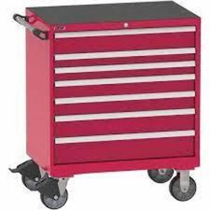 DESCRIPTION: (1) TOOL BOX CABINET BRAND/MODEL: LISTA INFORMATION: RED RETAIL$: $2835.99 EA SIZE: 7 DRAWER QTY: 1