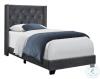 DESCRIPTION: (1) UPHOLSTERED PANEL BED BRAND/MODEL: MONARCH SPECIALTIES #I5986T INFORMATION: DARK GRAY RETAIL$: $625.00 EA SIZE: TWIN QTY: 1