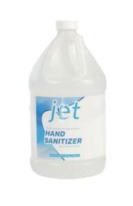 DESCRIPTION (4) JET HAND SANITIZER ALCOHOL BRAND/MODEL QB9000-1G ADDITIONAL INFORMATION ANTISEPTIC 80% ALCOHOL/CLEAR/RETAILS AT $42.00 EACH SIZE 1 GAL