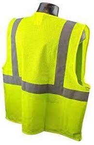 DESCRIPTION: (7) MESH SAFETY VESTS, CLASS II BRAND/MODEL: RADIANS #SV2GMM INFORMATION: HI-VIZ YELLOW RETAIL$: $10.23 PER VEST SIZE: MEDIUM QTY: 7