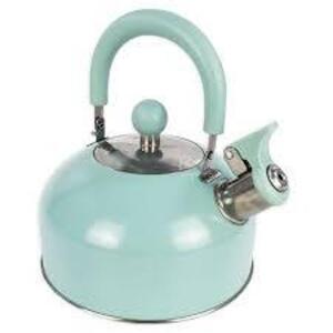 DESCRIPTION: (1) STAINLESS STEEL WHISSTLING TA KETTLE BRAND/MODEL: MAINSTAYS INFORMATION: GREEN RETAIL$: $10.00 EA SIZE: 1.5L QTY: 1