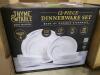 DESCRIPTION: (1) 12PIECE DINNERWARE SET BRAND/MODEL: THYME AND TABLE INFORMATION: WHITE WITH BLACK SWIRL RETAIL$: $50.00 EA QTY: 1 - 2