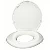 DESCRIPTION: (1) TOILET SEAT BRAND/MODEL: BIG JOHN #26X645 INFORMATION: WHITE RETAIL$: $77.15 EA SIZE: Plastic, Slow Close Hinge, 1 1/2 in Seat Ht, 20