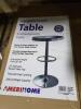 DESCRIPTION: (1) ADJUSTABLE HEIGHT TABLE BRAND/MODEL: AMERIHOME RETAIL$: $110.01 EA SIZE: 26--36 HIGH 25 DIA QTY: 1 - 2