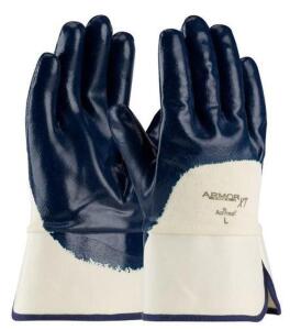 DESCRIPTION (2) PACKS OF (12) PIP ARMORTUFF CHEMICAL RESISTANT GLOVES BRAND/MODEL 56-3195 ADDITIONAL INFORMATION NITRILE SUPPORTED/BLUE & WHITE/RETAIL