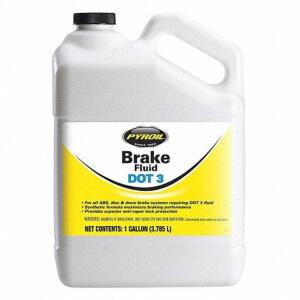 DESCRIPTION: (1) BRAKE FLUID BRAND/MODEL: PYROIL INFORMATION: DOT 3 RETAIL$: $44.54 EA SIZE: 1 GALLON QTY: 1