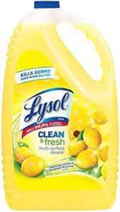 DESCRIPTION: (1) MULTI-SURFACE CLEANER BRAND/MODEL: LYSOL INFORMATION: LEMON RETAIL$: $10.00 EA SIZE: 1 GALLON QTY: 1