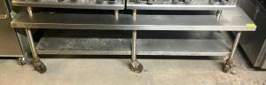 82" STAINLESS STEEL EQUIPMENT STAND WITH STAINLESS UNDERSHELF AND WELDED LEGS