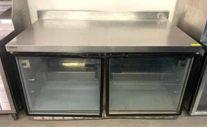 2-DOOR GLASS DOOR UNDERCOUNTER REFRIGERATOR WITH LIGHT