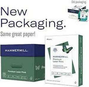 DESCRIPTION: (1) BOX OF (5) REEMS OF PRINTER PAPERBRAND/MODEL: HAMMERMILLINFORMATION: WHITERETAIL$: $40.00 EASIZE: 8-1/2X11QTY: 1