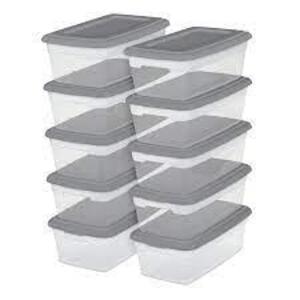 (10) PLASTIC STORAGE BOXES