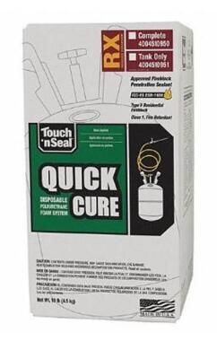 DESCRIPTION (1) TOUCH N' SEAL INSULATING SPRAY FOAM SEALANT KIT BRAND/MODEL 7565000063 ADDITIONAL INFORMATION FULL CURE: 24HR/TEMP RANGE: 60 TO 100F/R