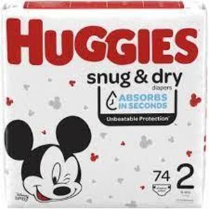 (2) PACKS OF (74) SNUG AND DRY DIAPERS