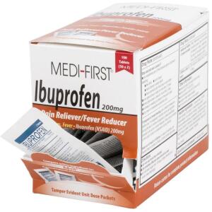 DESCRIPTION (4) PACKS OF (100) MEDI-FIRST IBUPROFEN TABLETS BRAND/MODEL 80833 ADDITIONAL INFORMATION CONTAINS: 200 MG/RETAILS AT $15.17 PER PK OF 100