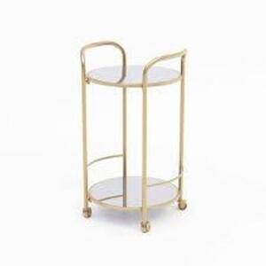 (1) GOLD ROUND BAR CART