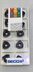 DESCRIPTION: (20) 218.21 CARBIDE MILLING INSERTS BRAND/MODEL: SECO 218.21-230TR-06-MD17 RETAIL$: $37.40 PER INSERT QTY: 20