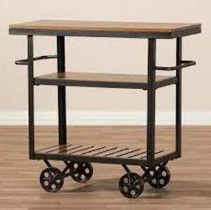 DESCRIPTION: (1) CABRIOLET KENNEDY SIMPLE ROLLING BAR CART BRAND/MODEL: BAXTON STUDIO #SEA79MAHO RETAIL$: $206.57 EA QTY: 1