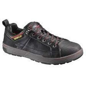 DESCRIPTION: (1) PAIR OF BRODE STEEL TOE WORK SHOES BRAND/MODEL: CATERPILLAR #P90192 INFORMATION: BLACK RETAIL$: $99.99 EA SIZE: 7 MENS QTY: 1