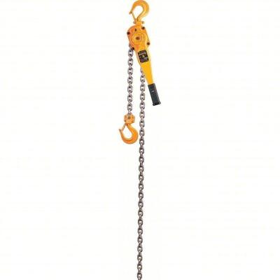 DESCRIPTION: (1) LEVER CHAIN HOIST BRAND/MODEL: HARRINGTON #1TAJ9 INFORMATION: YELLOW RETAIL$: $1178.79 EA SIZE: 69 LB PULL TO LIFT, 6000 LB CAPACITY