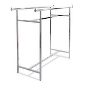 DESCRIPTION: (1) HEAVY DUTY DOUBLE BAR RACK WITH V BRACE BRAND/MODEL: ECONOCO #K40 INFORMATION: CHROME RETAIL$: $70.50 EA SIZE: 49-70" QTY: 1