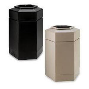 (1) PLASTIC HEXAGON TRASH CAN