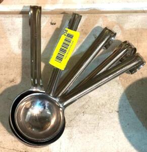 (5) ASSORTED SIZED STAINLESS MEASURE MISERS