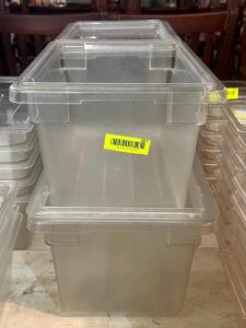 (4) PLASTIC CONTAINERS WITH (3) LIDS