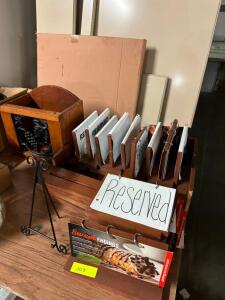 ASSORTED RESERVED TABLE SIGNS AS SHOWN