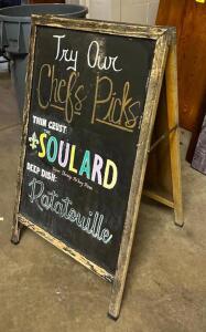 DOUBLE SIDED CHALKBOARD MESSAGE BOARD