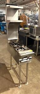 DESCRIPTION: 12" TWO-BURNER GAS RANGE W/ 2-TIER RISER SHELF SIZE: 12" X 36" QTY: 1