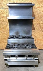 DESCRIPTION: 24" STEP-UP GAS COUNTERTOP RANGE W/ (4) BURNERS SIZE: 24" X 36" QTY: 1