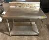 DESCRIPTION: 42" X 30" STAINLESS PREP TABLE W/ 6" BACKSPLASH SIZE: 42" X 30" QTY: 1