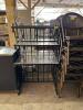 DESCRIPTION: (2) 3-TIER DECORATIVE WROUGHT IRON RISER SHELF W/ PLEXIGLASS INSERTS SIZE: 36" X 18" QTY: 2 - 6