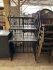 DESCRIPTION: (2) 3-TIER DECORATIVE WROUGHT IRON RISER SHELF W/ PLEXIGLASS INSERTS SIZE: 36" X 18" QTY: 2 - 7